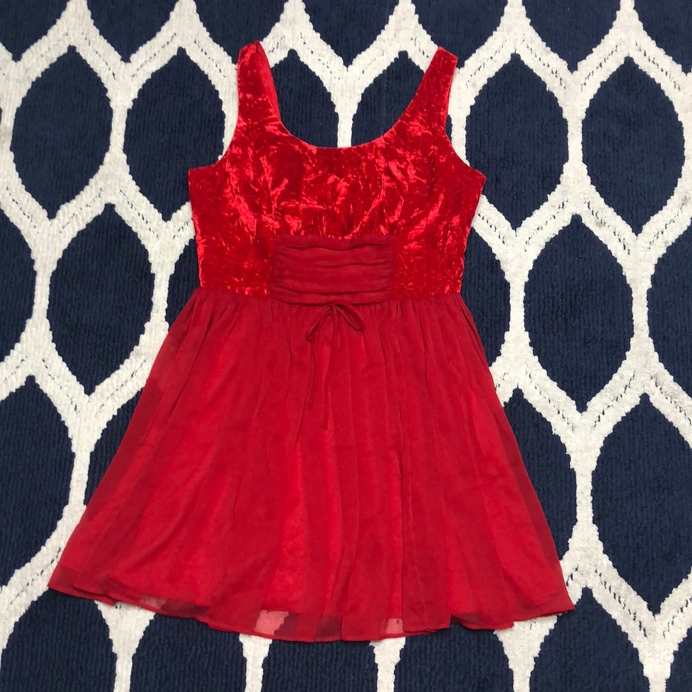 Free people bright red flirty flare dress size 12